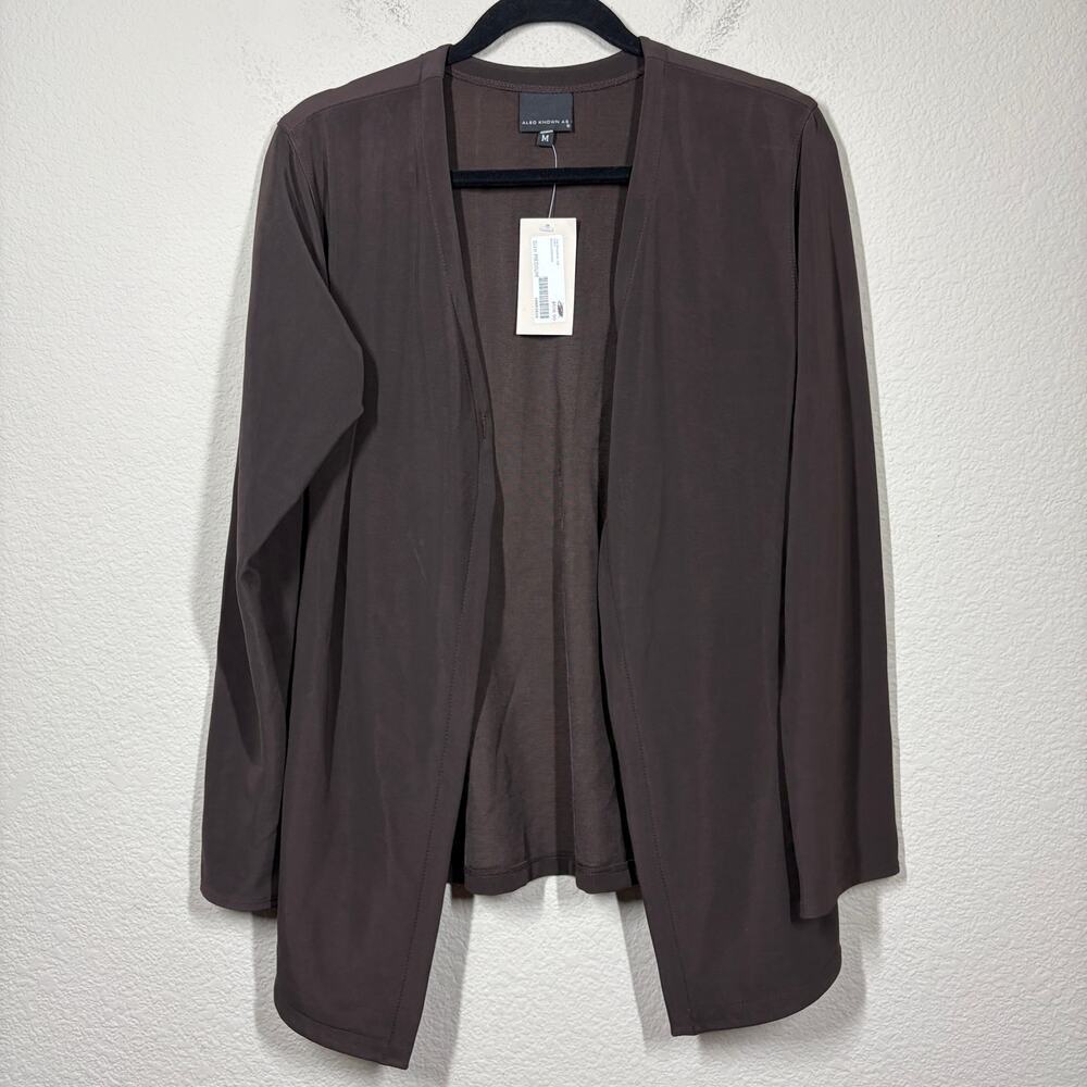 Also Known As Medium One Button Cardigan Brown Nylon Blend V Neck Long Sleeves